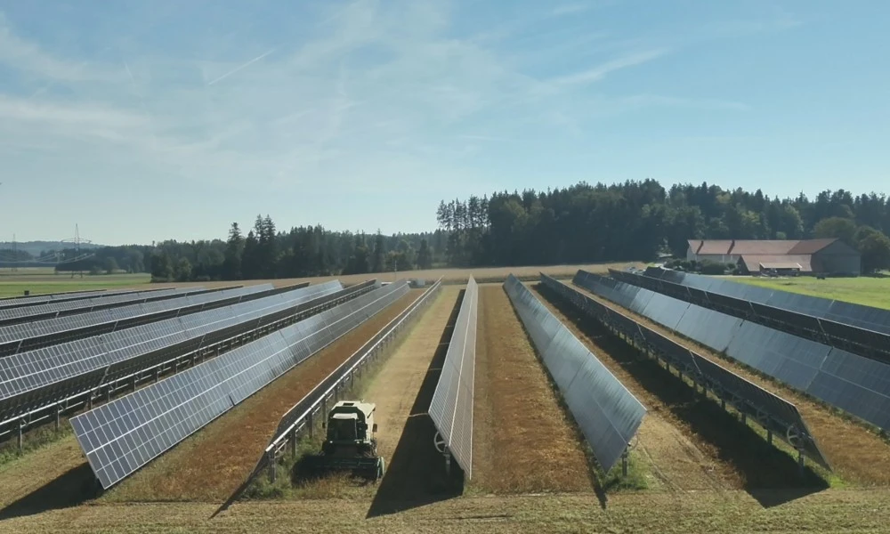 Sojaernte 2026 am EWS Sonnenfeld Pischelsdorf, OÖ Sojaernte 2026 am EWS Sonnenfeld Pischelsdorf, OÖ