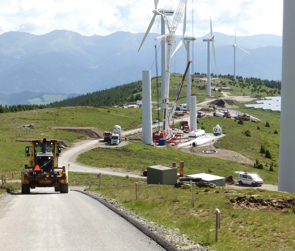 Tauernwindpark Oberzeiring Anlagenmontage