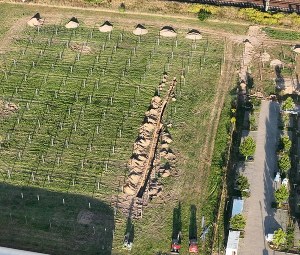 Bauarbeiten am EWS Sonnenfeld Potsdam Bauarbeiten am EWS Sonnenfeld Potsdam