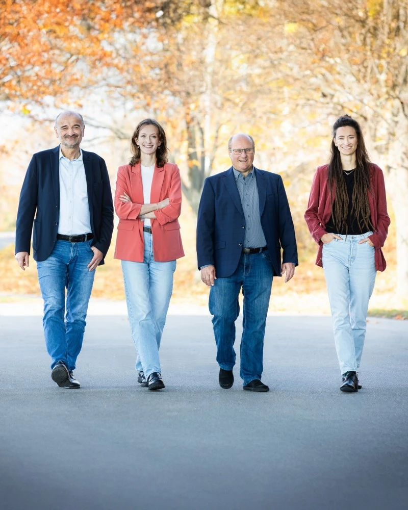 Joachim Payr, Esther Mirwald, Gerhard Steindl und Alina Mirwald | Gesellschafter:innen EWS Holding GmbH Joachim Payr, Esther Mirwald, Gerhard Steindl und Alina Mirwald | Gesellschafter:innen EWS Holding GmbH