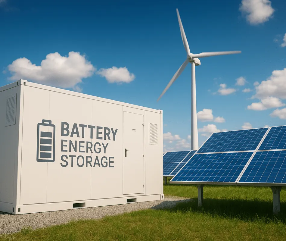 Batteriespeicher in Kombi mit Wind und PV Batteriespeicher in Kombi mit Wind und PV